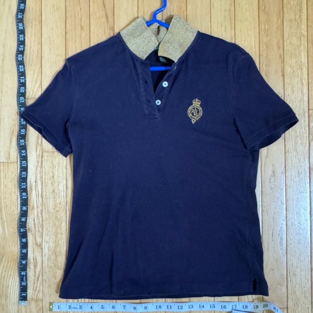 Ralph Lauren  Women’s Dark Blue Polo with Gold Trim size medium Australia logo